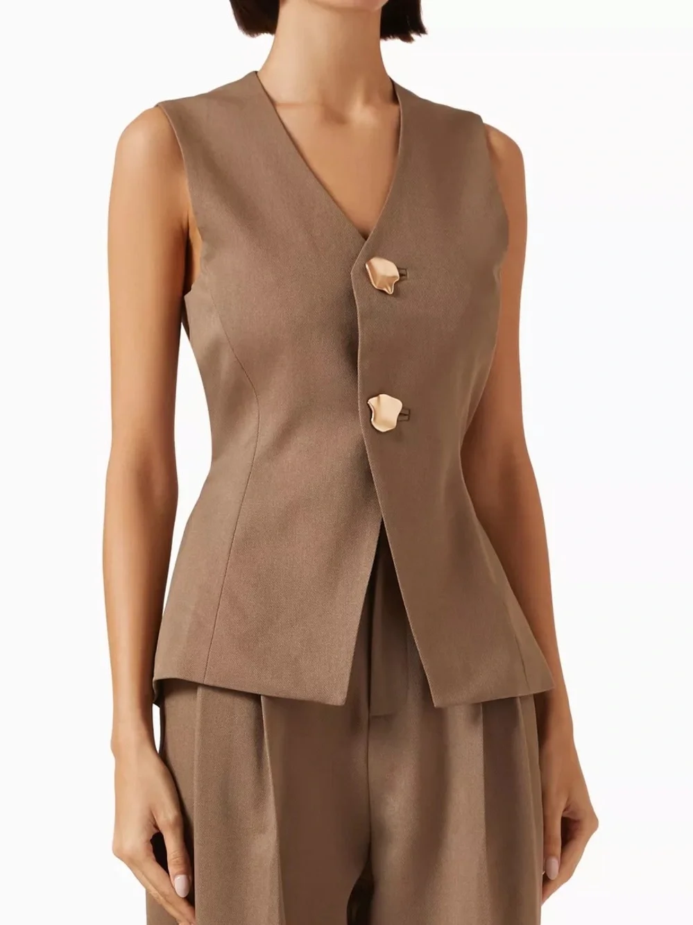 Maniere de voir simone waistcoat Taupe size 8 NWT - Picture 3 of 7